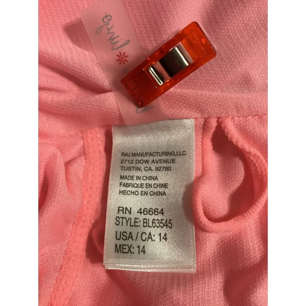 Beach Lingo Girls Tropical Cutout‎ Monokini Swimsuit Pink Orange Size 14